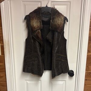Members Only Brown Faux Fur Vest